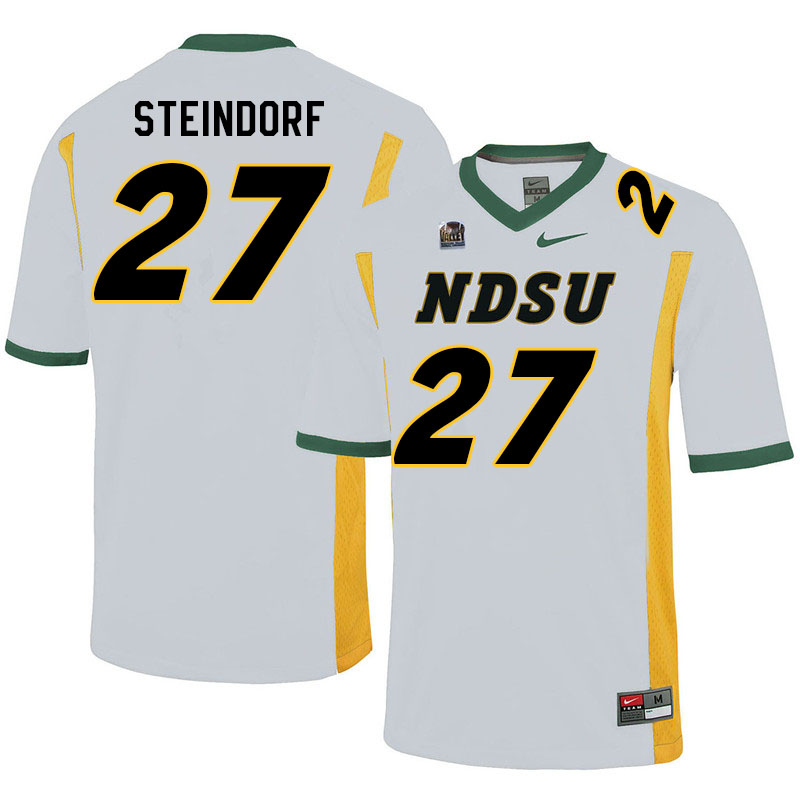 Men #27 Kaedin Steindorf North Dakota State Bison College Football Jerseys Sale-White - Click Image to Close